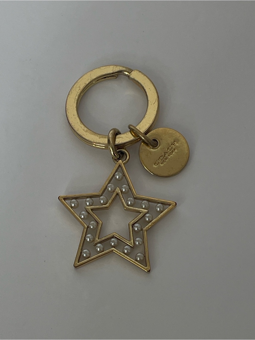 Coach Celestial Pearl Star & Moon Key Chain | Bag Charm - Picture 6 of 6